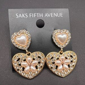 Elegant Gold and Silver Heart Earrings